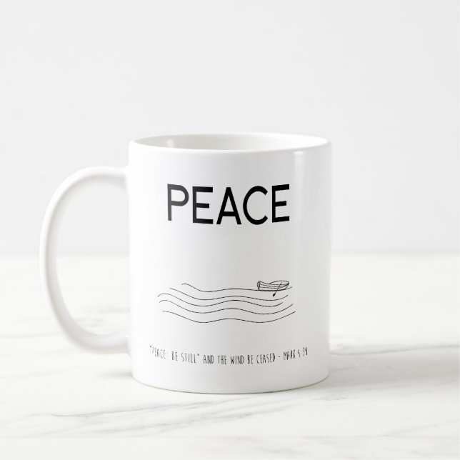 Taza De Café Peace Be still Boat in water (Izquierda)