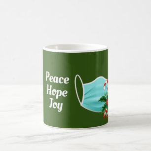 Taza De Café Peace Hope Joy Mask & Candy Canes