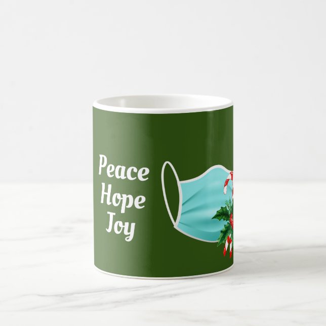 Taza De Café Peace Hope Joy Mask & Candy Canes (Centro)
