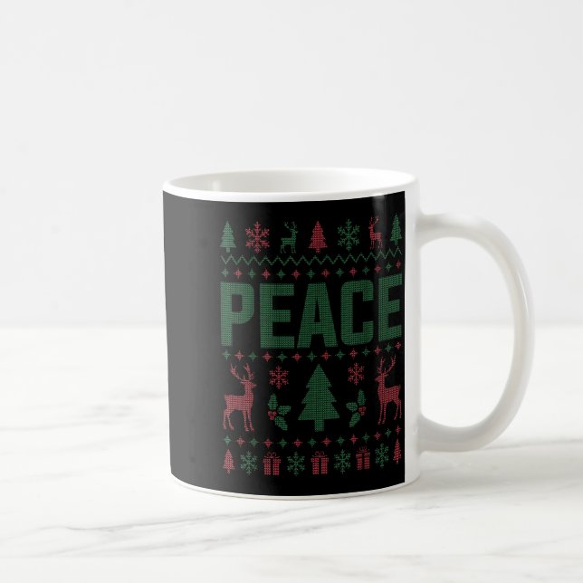 Taza De Café Peace I Come In Peace Couple Matching Ugly Christm (Derecha)