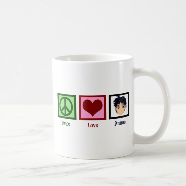 Taza De Café Peace Love Anime (Derecha)