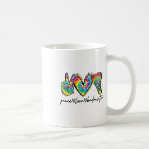 Taza De Café Peace Love Badminton Funny Tie Dye Badminton Lover