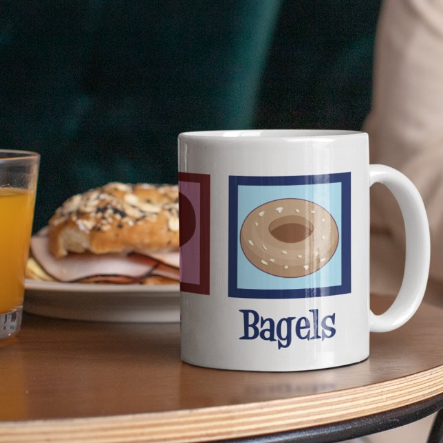 Taza De Café Peace Love Bagels (Subido por el creador)