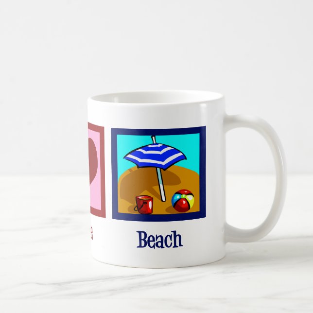 Taza De Café Peace Love Beach (Derecha)