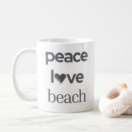 Taza De Café Peace Love Beach -Coastal Life- Sun Sea Lover Tea