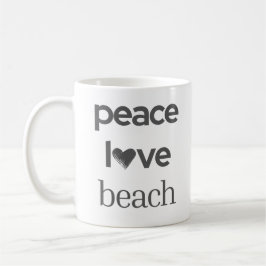 Taza De Café Peace Love Beach -Coastal Life- Sun Sea Lover Tea