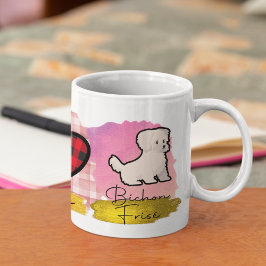 Taza De Café Peace Love Bichon Frisé Cute Dog Lover Perro Perro