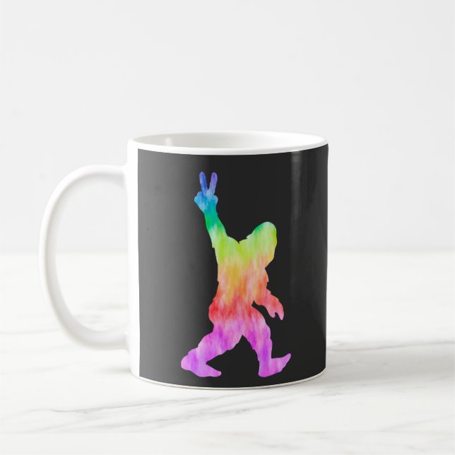 Taza De Café Peace Love Bigfoot (Izquierda)