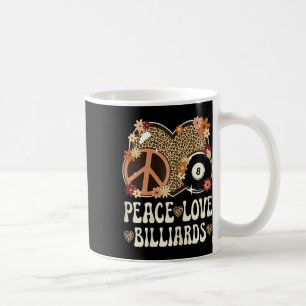 Taza De Café Peace Love Billiards Lover Leopard Print Chica Cut