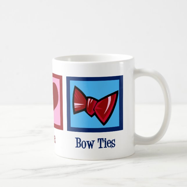 Taza De Café Peace Love Bow Ties (Derecha)