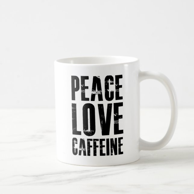 TAZA DE CAFÉ PEACE LOVE CAFFEINE (Derecha)