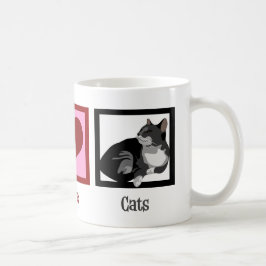 Taza De Café Peace Love Cats Cute