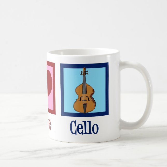Taza De Café Peace Love Cello Cute Cellist (Derecha)