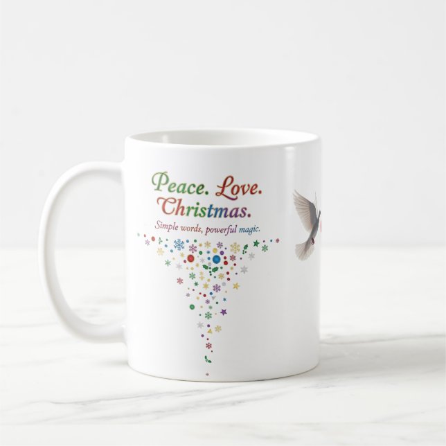 Taza De Café Peace Love Christmas Classic Mug – Simple Words (Izquierda)