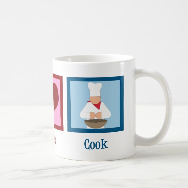 Taza De Café Peace Love Cook (Derecha)