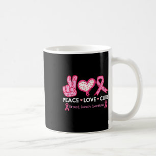 Taza De Café Peace Love Cure Breve Cancer Awareness Surv