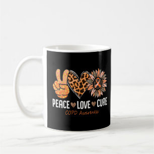 Taza De Café Peace Love Cure COPD Awareness Mont Naranja Sunflo