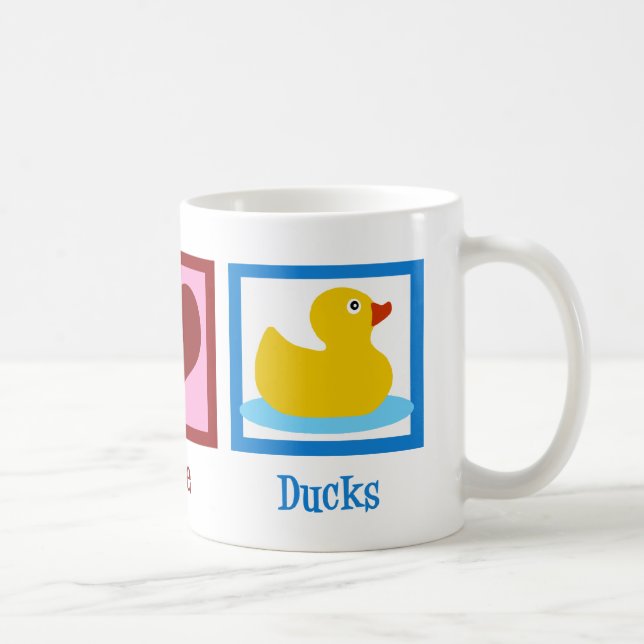 Taza De Café Peace Love Ducks (Derecha)