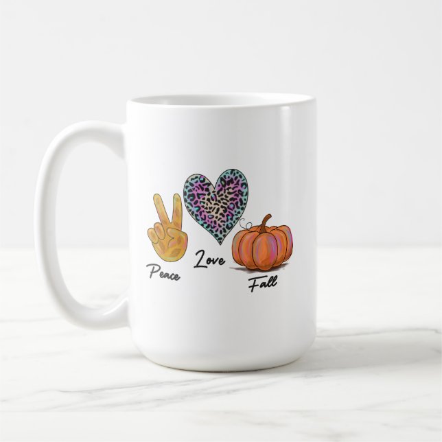 Taza De Café Peace Love Fall (Izquierda)