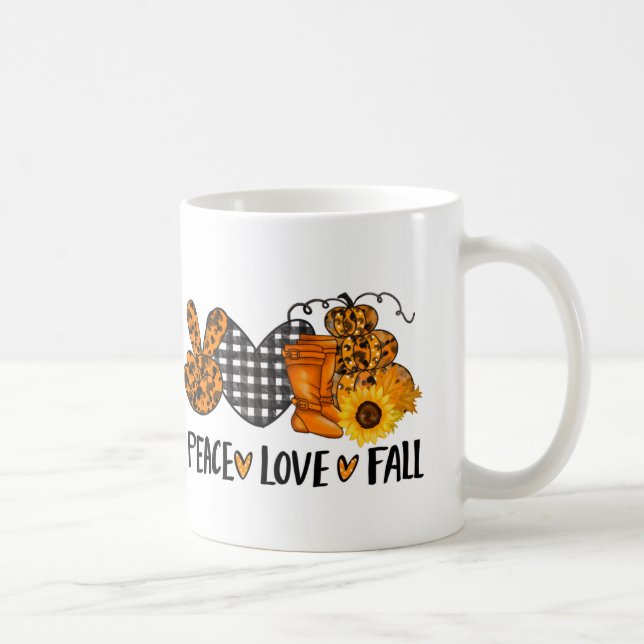 Taza De Café Peace Love Fall (Derecha)