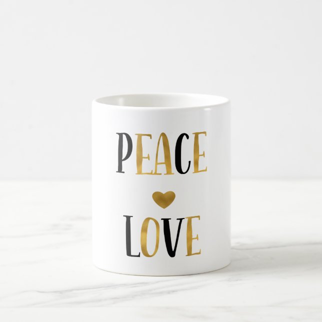 Taza De Café Peace Love Heart (Centro)
