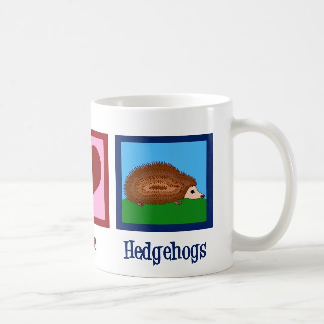 Taza De Café Peace Love Hedgehogs (Derecha)