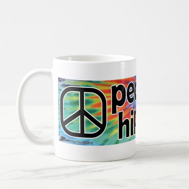 Taza De Café Peace Love Hippieness Tie Dye Mug (Izquierda)