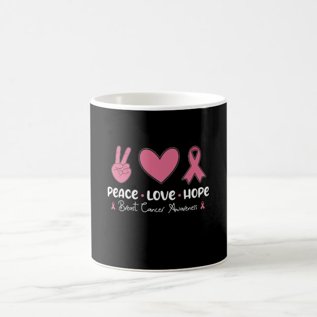 Taza De Café Peace Love Hope Matching Breast Cancer Awareness (Centro)
