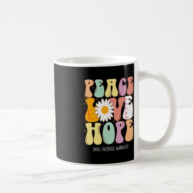 Taza De Café Peace Love Hope Purple Ribbon Drug Overdose (Derecha)