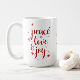 Taza De Café Peace Love Joy Reindeer