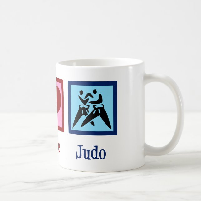 Taza De Café Peace Love Judo (Derecha)