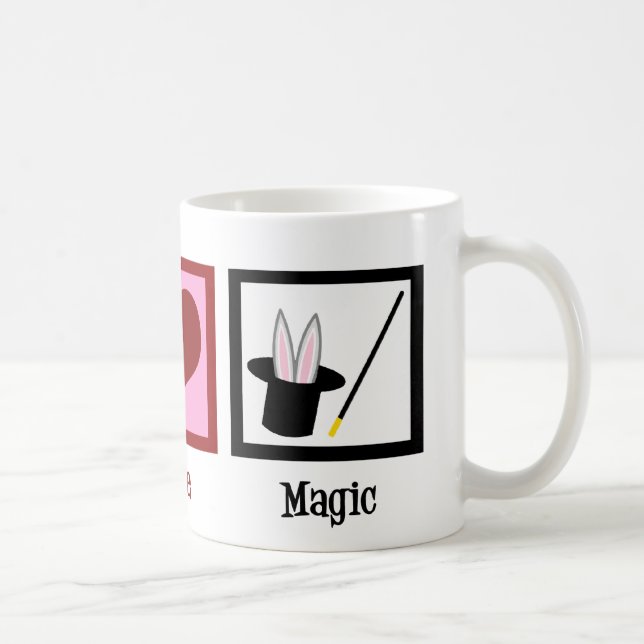 Taza De Café Peace Love Magic Cute Magician (Derecha)
