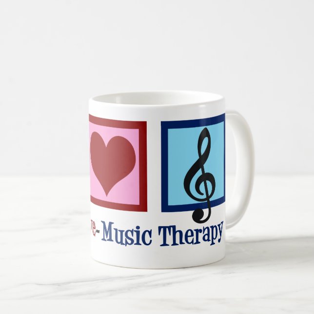 Taza De Café Peace Love Music Therapist Cute Therapist (Anverso derecho)