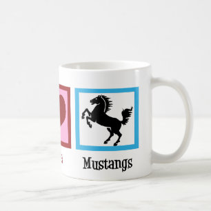 Taza De Café Peace Love Mustangs