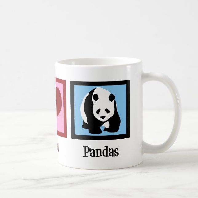 Taza De Café Peace Love Pandas (Derecha)