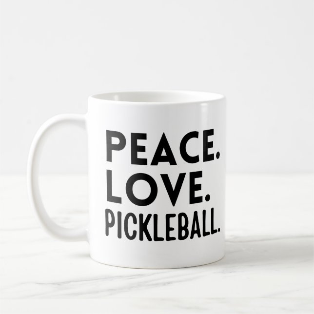 Taza De Café Peace Love Pickleball (Izquierda)