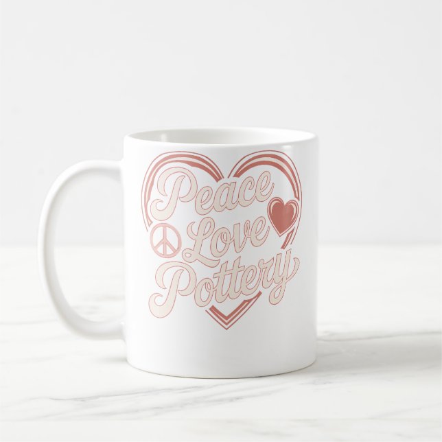 Taza De Café Peace Love Pottery (Izquierda)