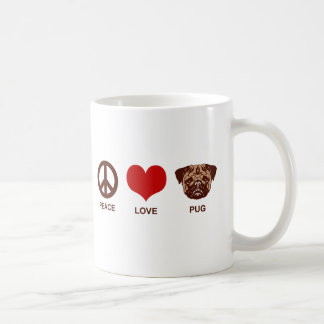 Taza De Café Peace Love Pug