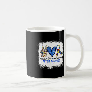 Taza De Café Peace Love Ribbon Autism Awareness Accept Love Und