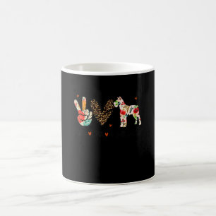 Taza De Café Peace Love Schnauzer Funny Gig Perg Lover