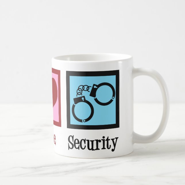 Taza De Café Peace Love Security (Derecha)