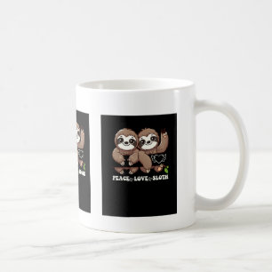 Taza De Café Peace Love Sloth Cute Animal Avers