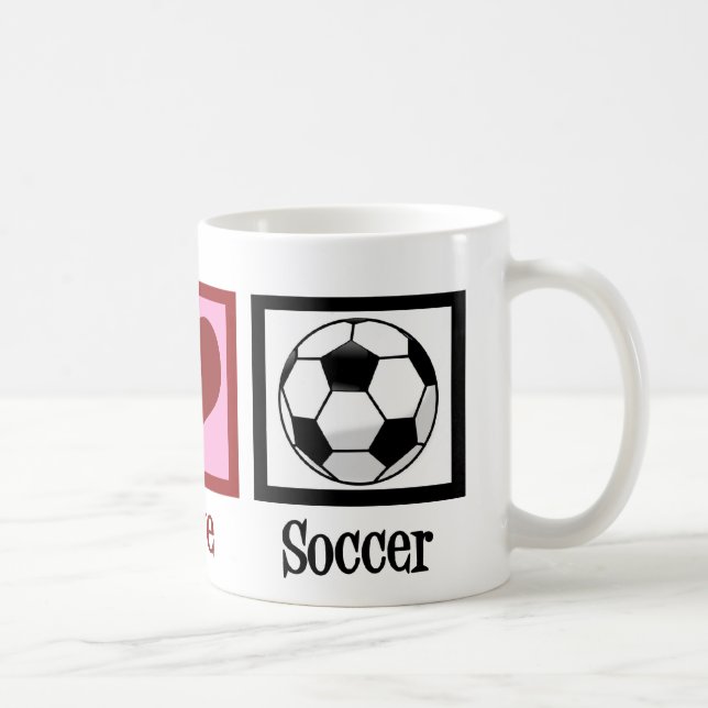 Taza De Café Peace Love Soccer (Derecha)