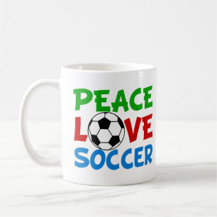 Taza De Café Peace Love Soccer Cute Kids