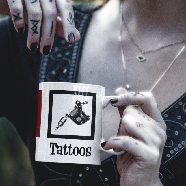 Taza De Café Peace Love Tattoos Cute Tattoo Artista Gun (Subido por el creador)