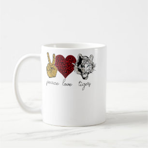 Taza De Café Peace Love Tiger Animal Face Tiger Lover