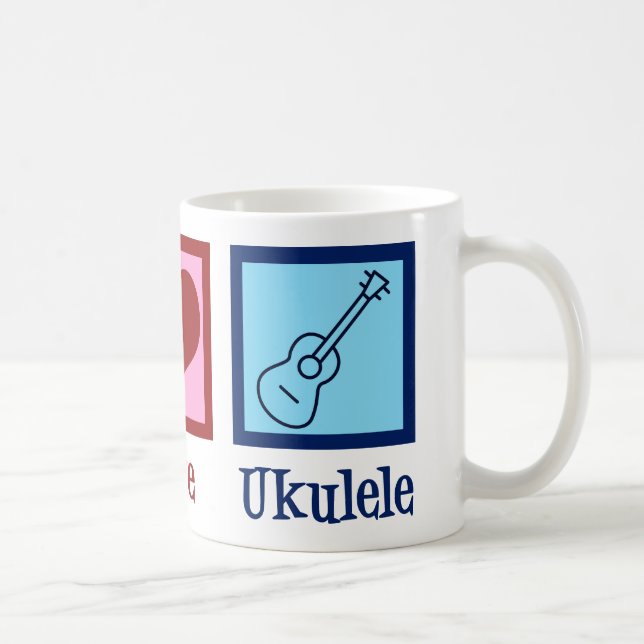 Taza De Café Peace Love Ukulele (Derecha)