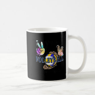 Taza De Café Peace Love Volleyball Grammy Life Mom Grandma Leop
