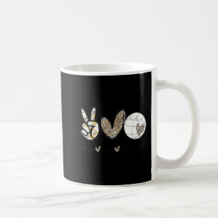 Taza De Café Peace Love Volleyball Mom Leopard Print Cheetah Pa