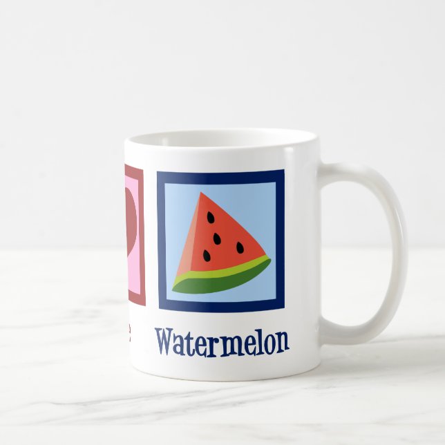 Taza De Café Peace Love Watermelon (Derecha)